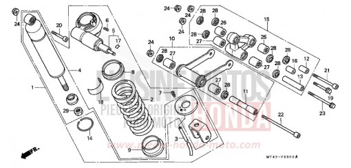 AMMORTIZZATORE POSTERIORE (VFR750FL/FM) VFR750FL di 1990